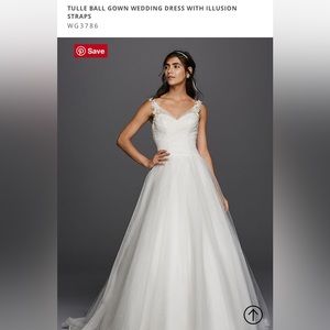 David’s Bridal Tulle Ballgown Aline Wedding Dress 14